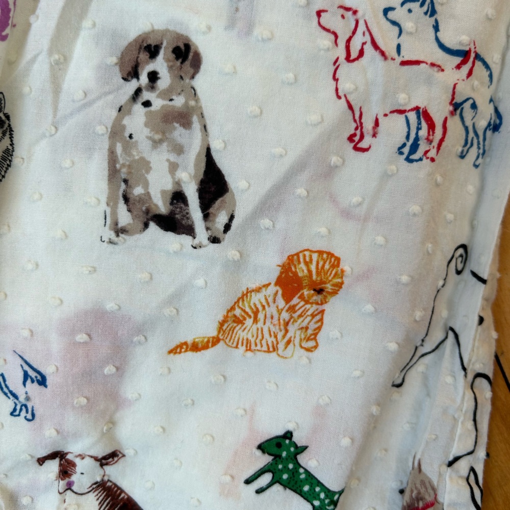 Anthropologie E for Eloise Pajama Pants Animal Print Dog Colorful Size Medium - Picture 3 of 7